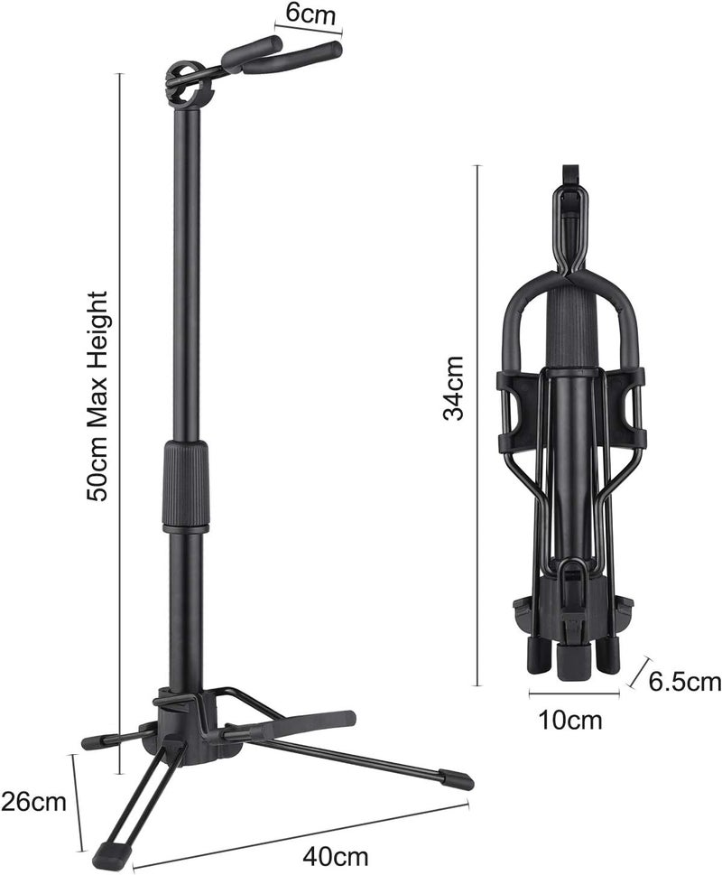 summina Foldable Digital Wind Instrument Stand Adjustable Metal Aerophone Holder Musical Instrument Stand, Black - Image 2